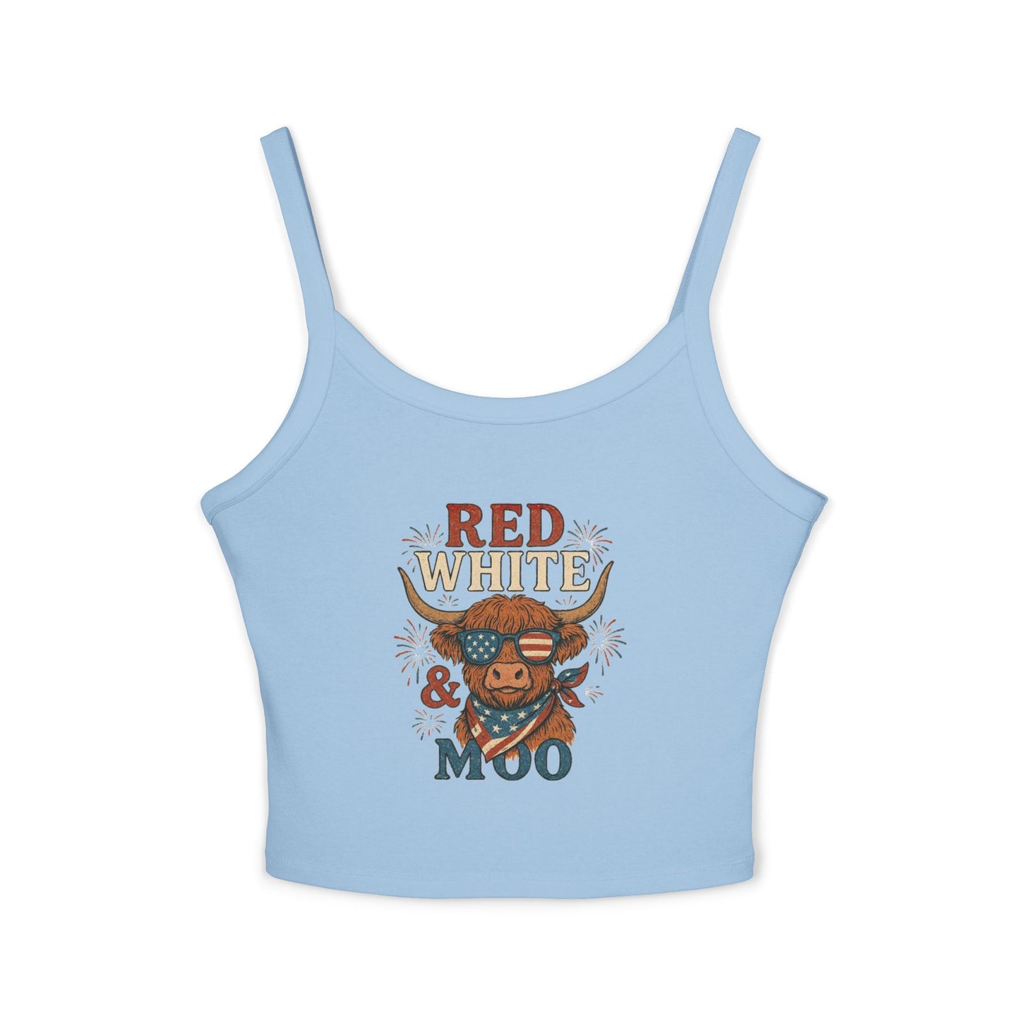 Red White & Moo Cow Crop Tank