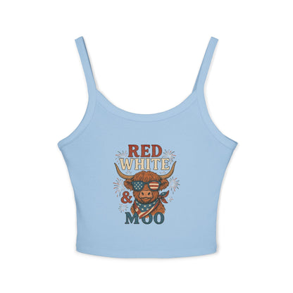 Red White & Moo Cow Crop Tank