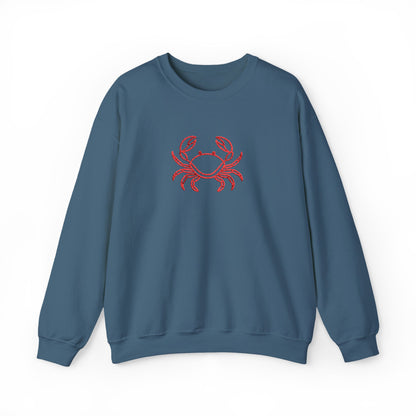Crab Graphic Sweatshirt — Coastal Crab Crewneck for Beach Lovers