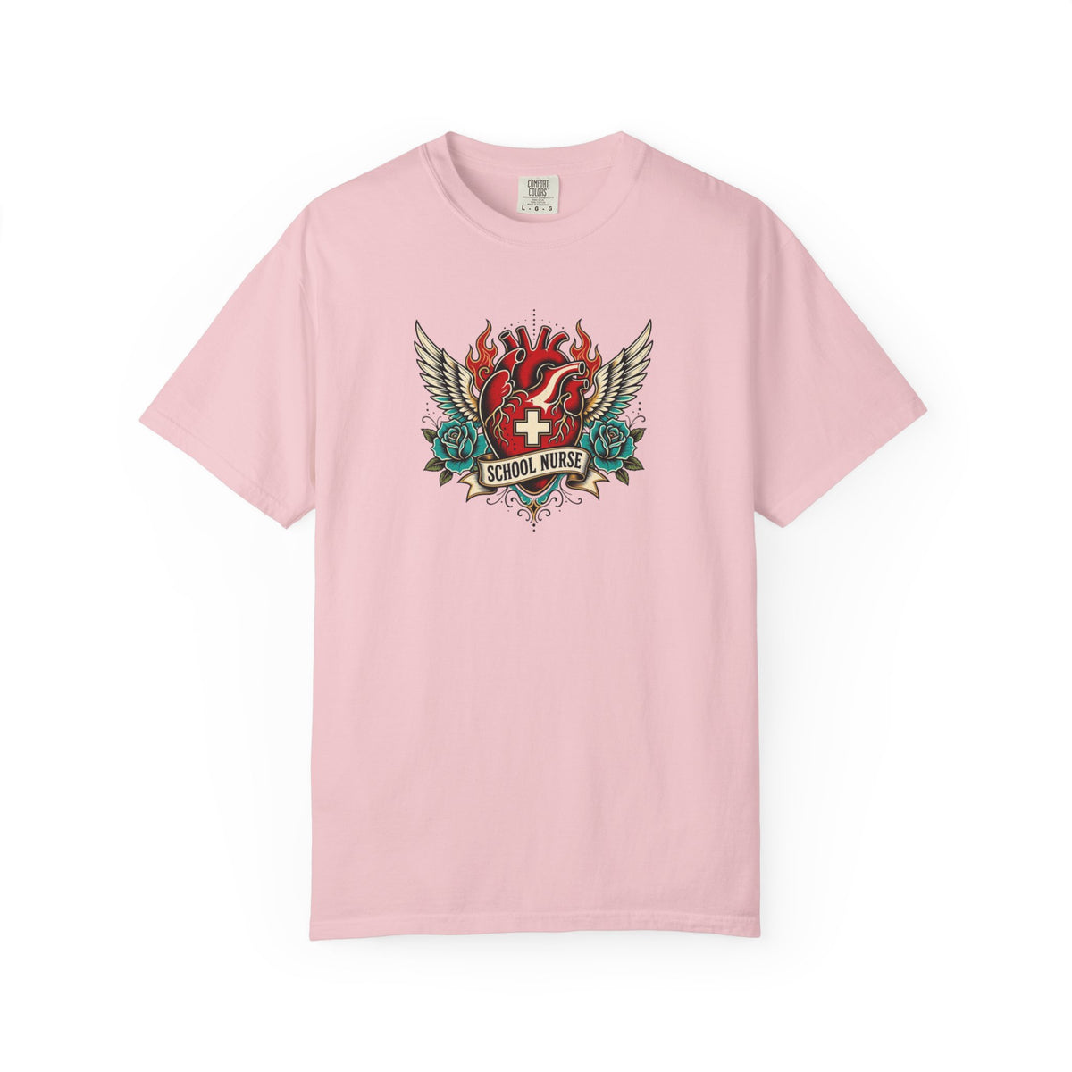 School Nurse Vintage Winged Heart Tee
