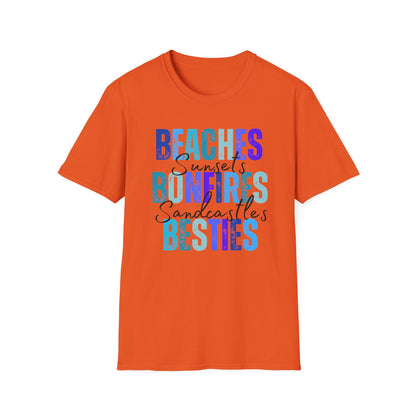 'Beaches, Bonfires, Besties, Sunsets, and Sandcastles' Tee