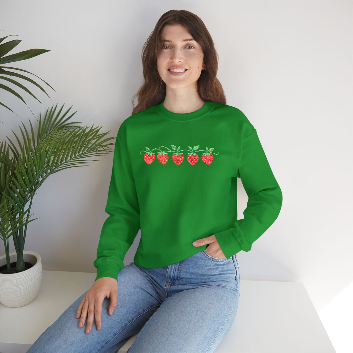 Strawberry Row Embroidered Sweatshirt