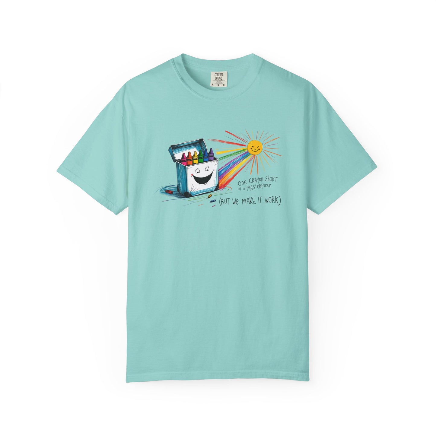 One Crayon Short of a Masterpiece Unisex T-shirt, Graphic Tee, Teacher Gift, Back to School Shirt, Classroom Attire, Art Vibes