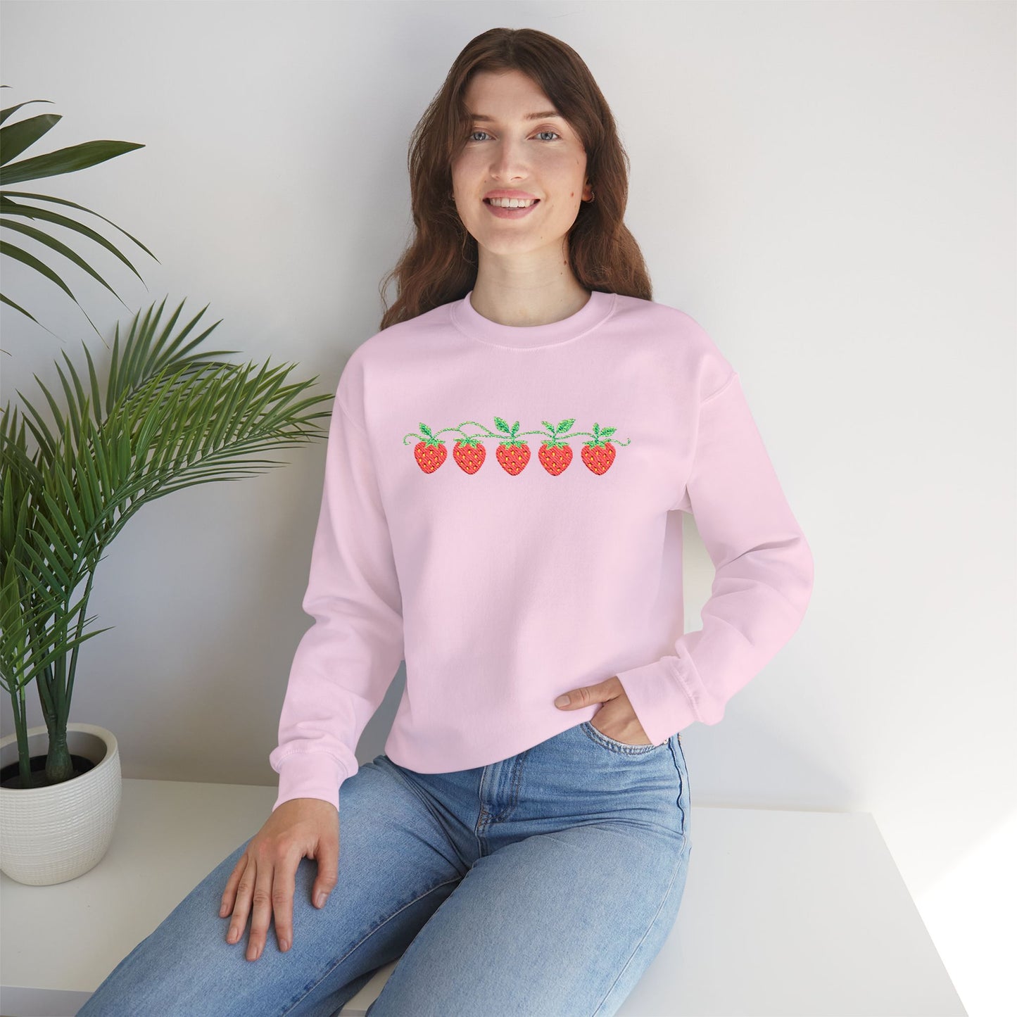 Strawberry Row Embroidered Sweatshirt