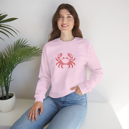 Crab Graphic Sweatshirt — Coastal Crab Crewneck for Beach Lovers