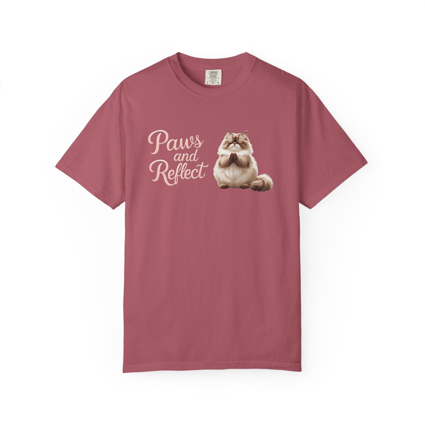 Whimsical Cat T-Shirt, Paws and Reflect Tee, Comfortable Unisex Shirt, Cat Lover Gift, Cozy Animal Apparel, Cute Pet Top