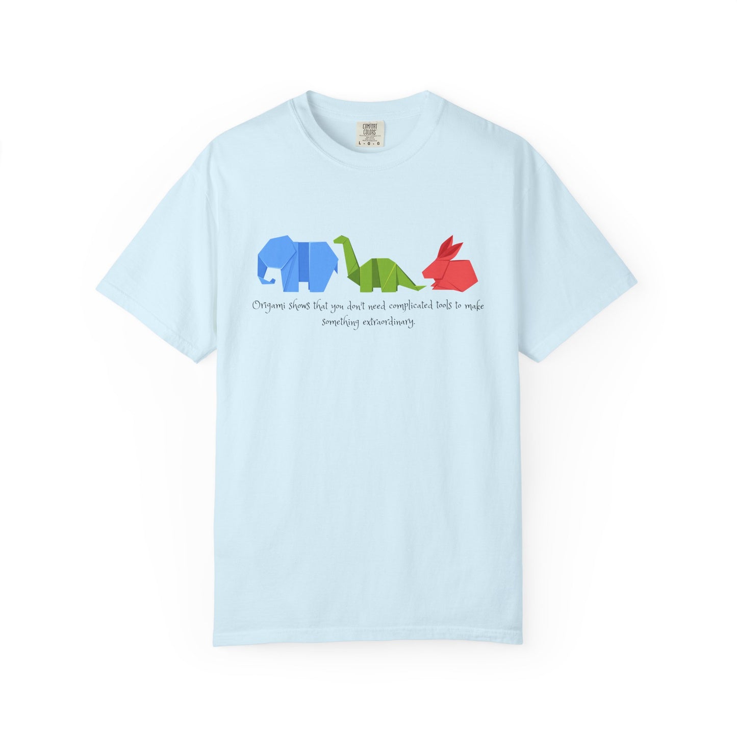 Origami Animal Tee — Elephant, Dinosaur & Rabbit Graphic T-Shirt