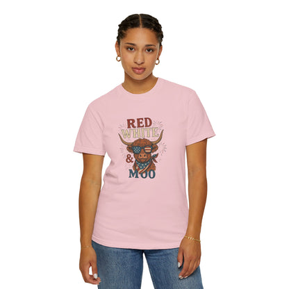 Red, White & Moo Patriotic Cow Tee