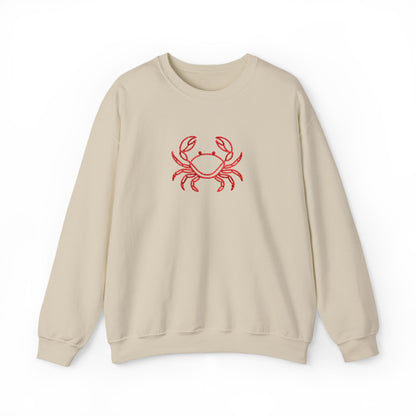 Crab Graphic Sweatshirt — Coastal Crab Crewneck for Beach Lovers
