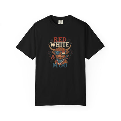 Red, White & Moo Patriotic Cow Tee