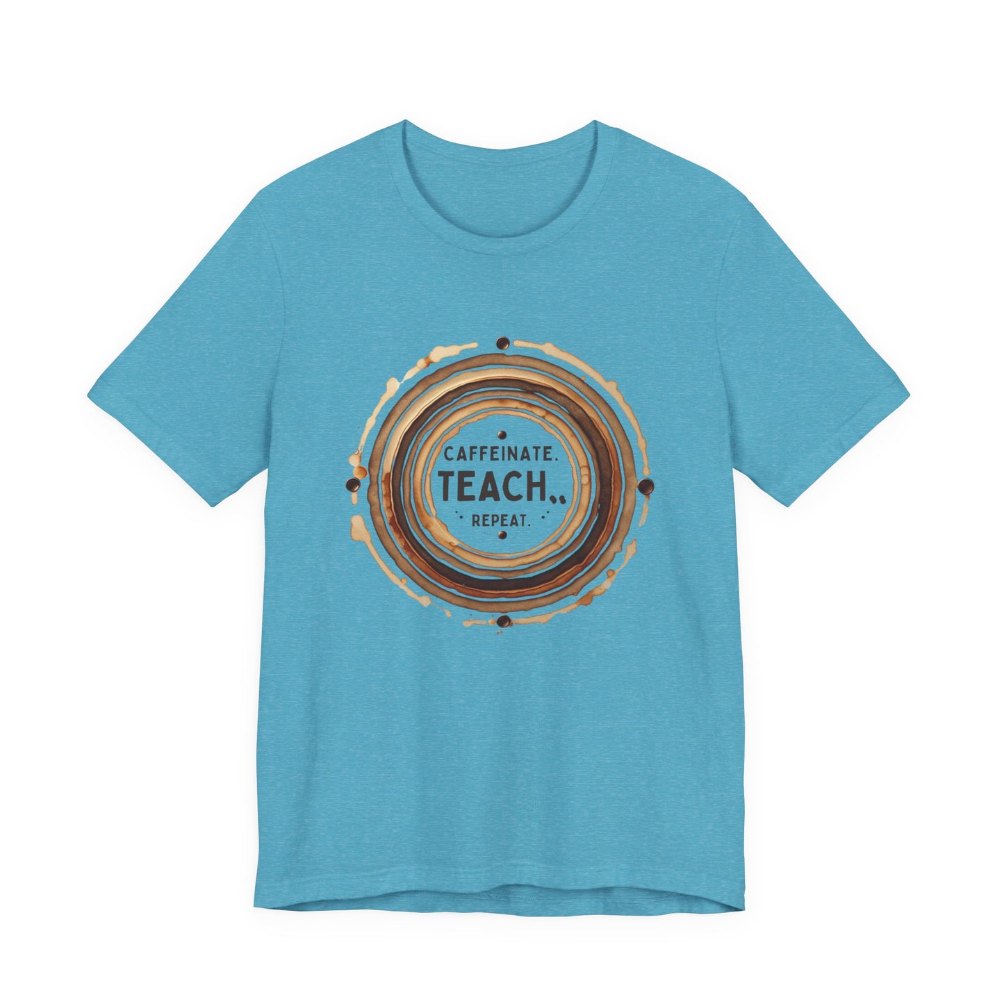 Caffeinate, Teach, Repeat Coffee Stain Ring Shirt