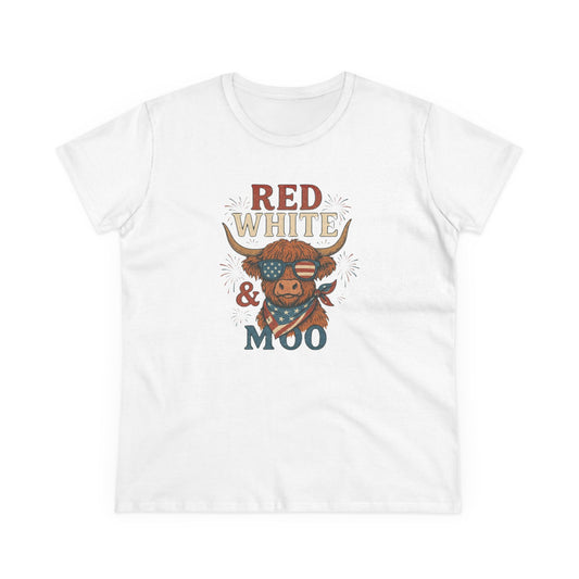 Red White & Moo Patriotic Cow T-Shirt