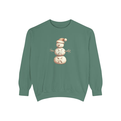 Snowman Sand Dollar Sweatshirt — Coastal Beach Holiday Crewneck