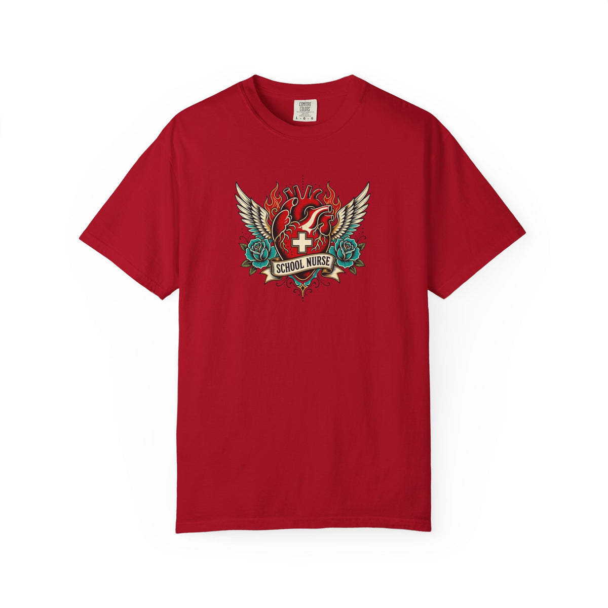 School Nurse Vintage Winged Heart Tee