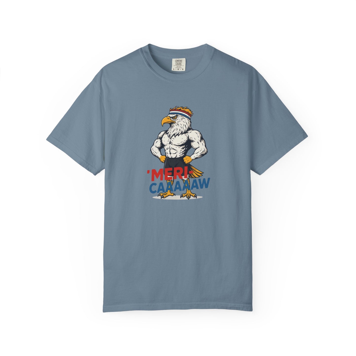 Patriotic Muscular Eagle "Meri Caaaaw" Graphic Tee