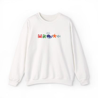 Sea Creatures Embroidered Sweatshirt