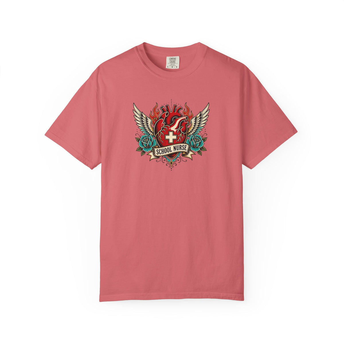 School Nurse Vintage Winged Heart Tee