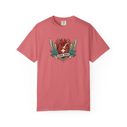 School Nurse Vintage Winged Heart Tee