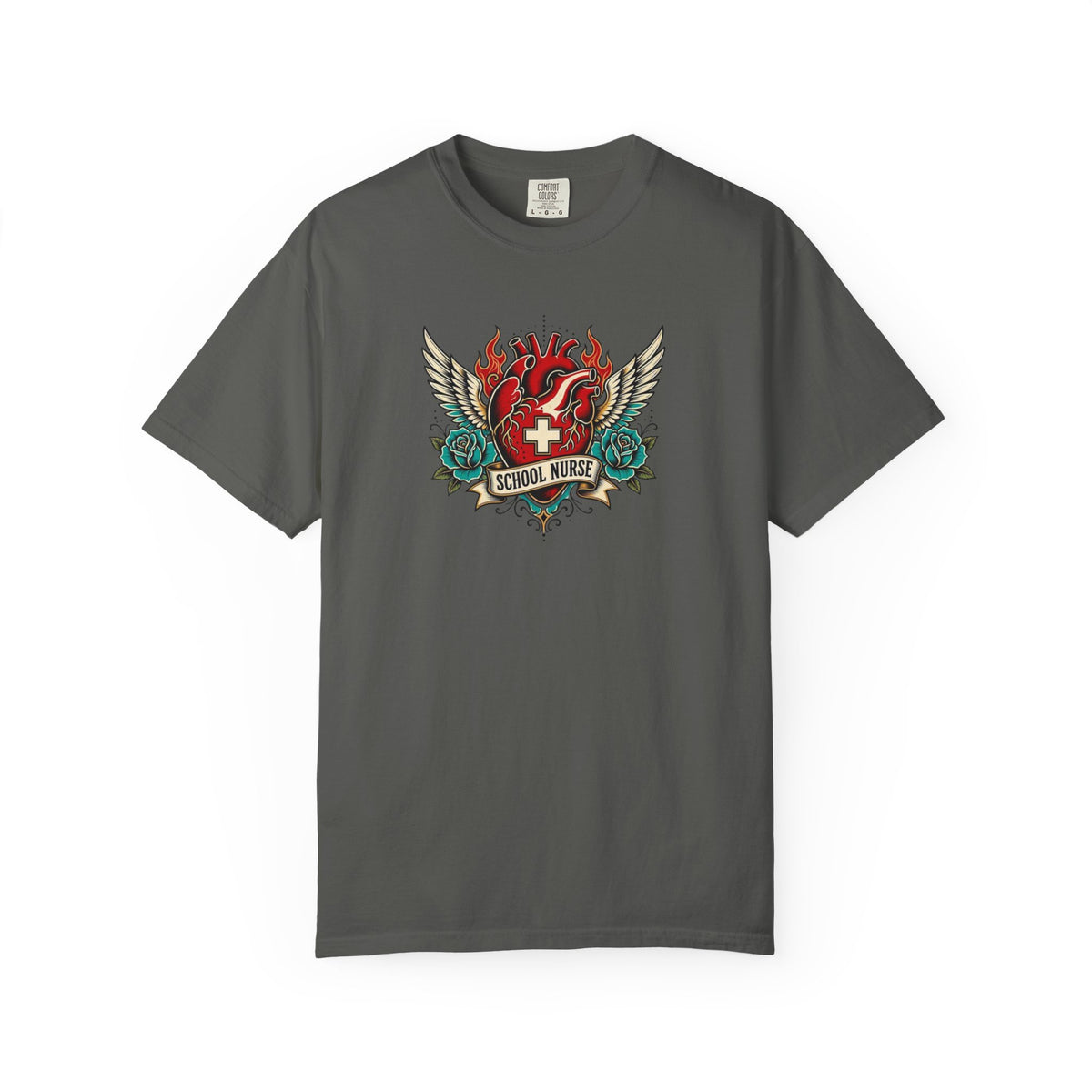 School Nurse Vintage Winged Heart Tee