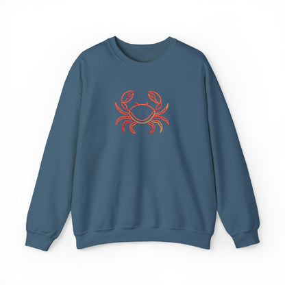 Crab Graphic Sweatshirt — Coastal Crab Crewneck for Beach Lovers