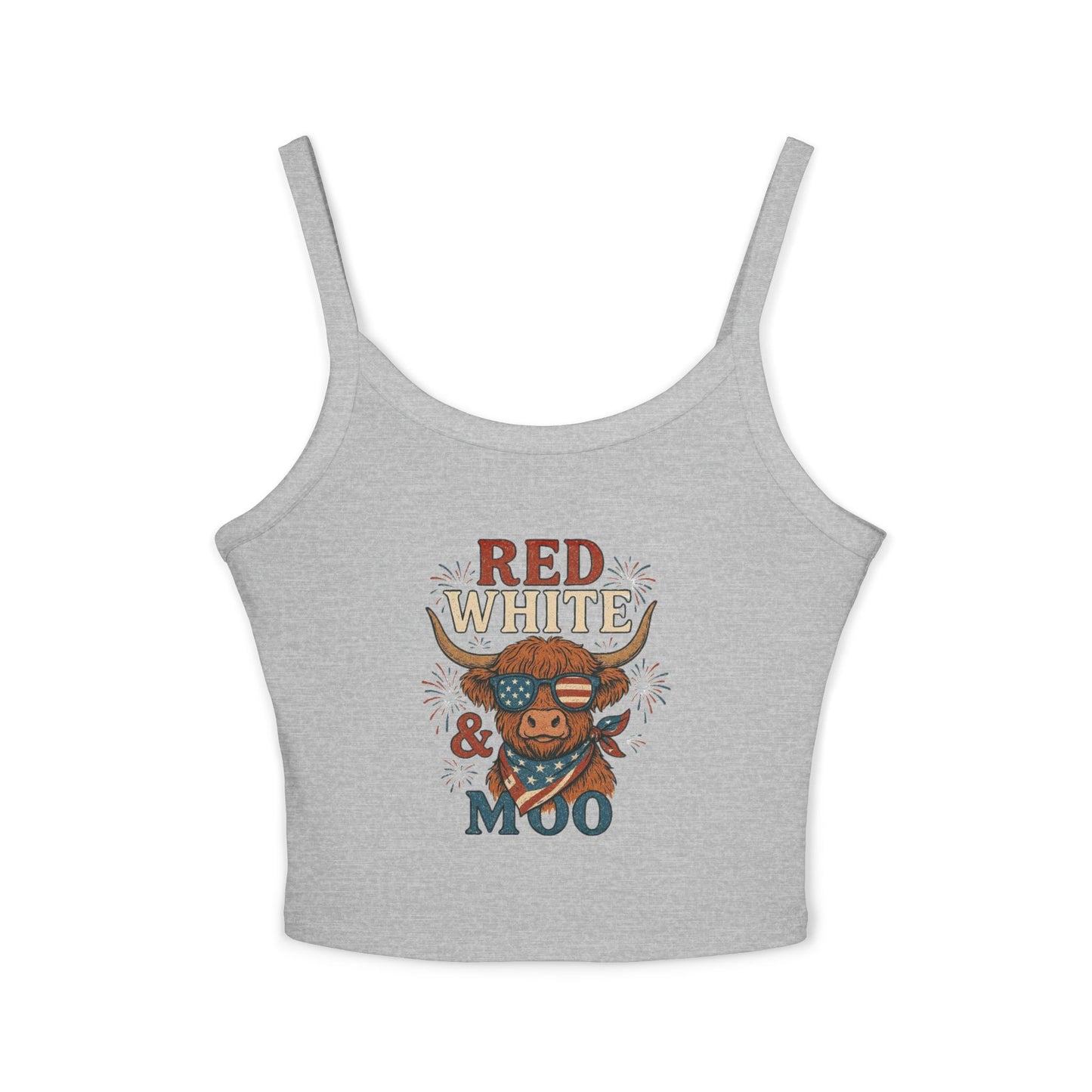 Red White & Moo Cow Crop Tank