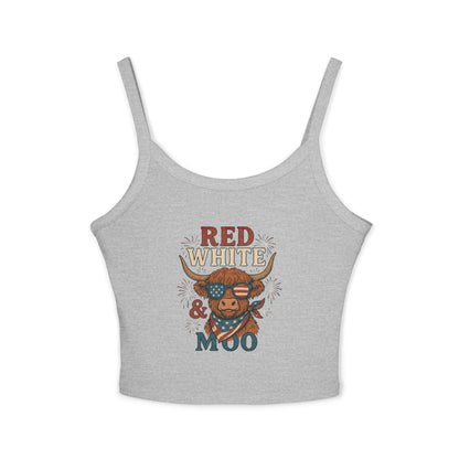 Red White & Moo Cow Crop Tank