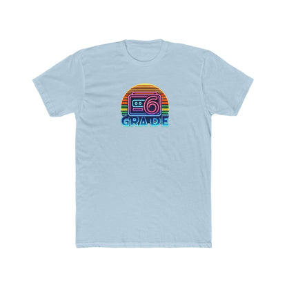 Retro Grade 6 Teacher or Student Cotton Crew Tee