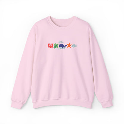 Sea Creatures Embroidered Sweatshirt