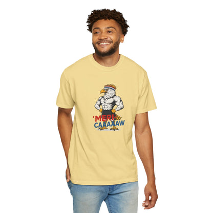 Patriotic Muscular Eagle "Meri Caaaaw" Graphic Tee