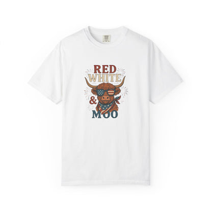 Red, White & Moo Patriotic Cow Tee