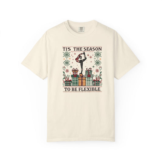 Tis The Season To Be Flexible T-shirt | Yoga Pose Christmas Design