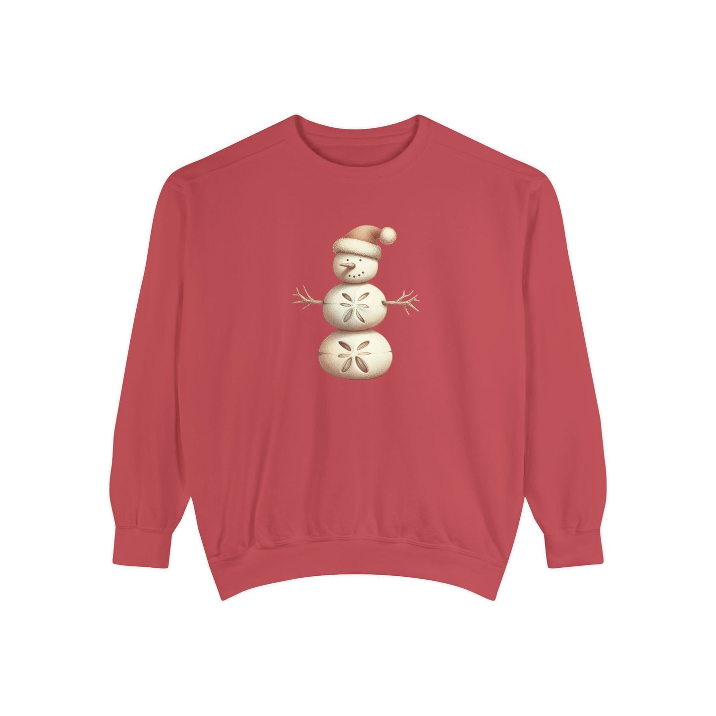 Snowman Sand Dollar Sweatshirt — Coastal Beach Holiday Crewneck