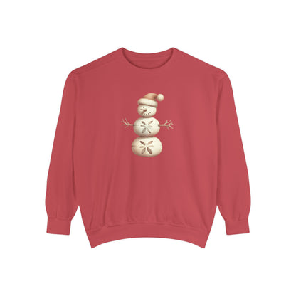 Snowman Sand Dollar Sweatshirt — Coastal Beach Holiday Crewneck
