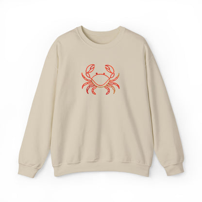 Crab Graphic Sweatshirt — Coastal Crab Crewneck for Beach Lovers