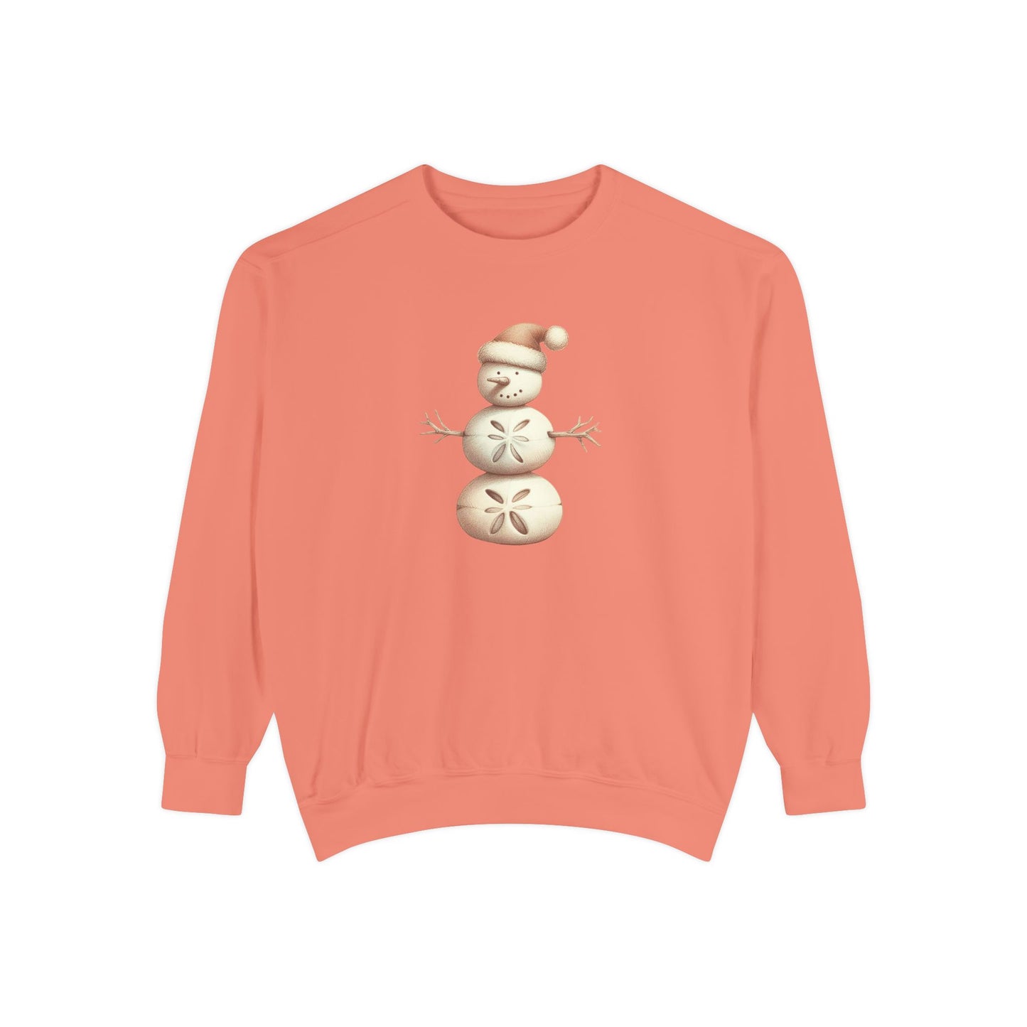Snowman Sand Dollar Sweatshirt — Coastal Beach Holiday Crewneck