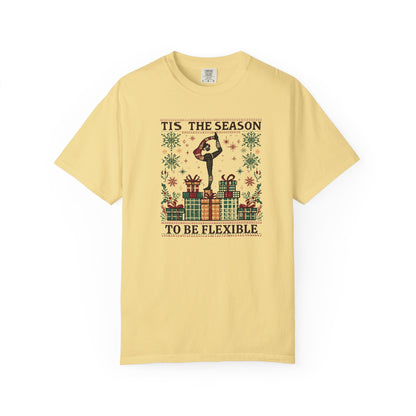 Tis The Season To Be Flexible T-shirt | Yoga Pose Christmas Design