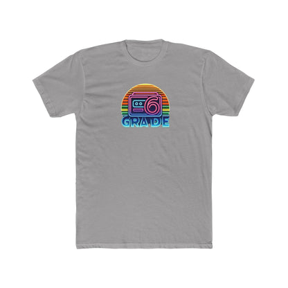 Retro Grade 6 Teacher or Student Cotton Crew Tee