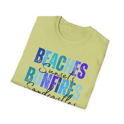 'Beaches, Bonfires, Besties, Sunsets, and Sandcastles' Tee