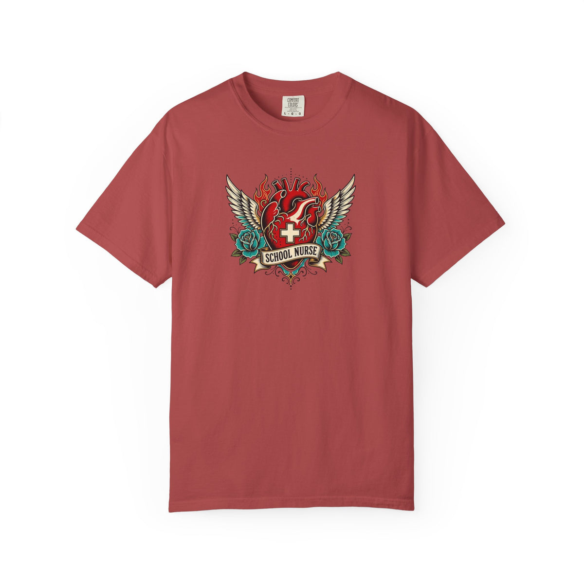 School Nurse Vintage Winged Heart Tee