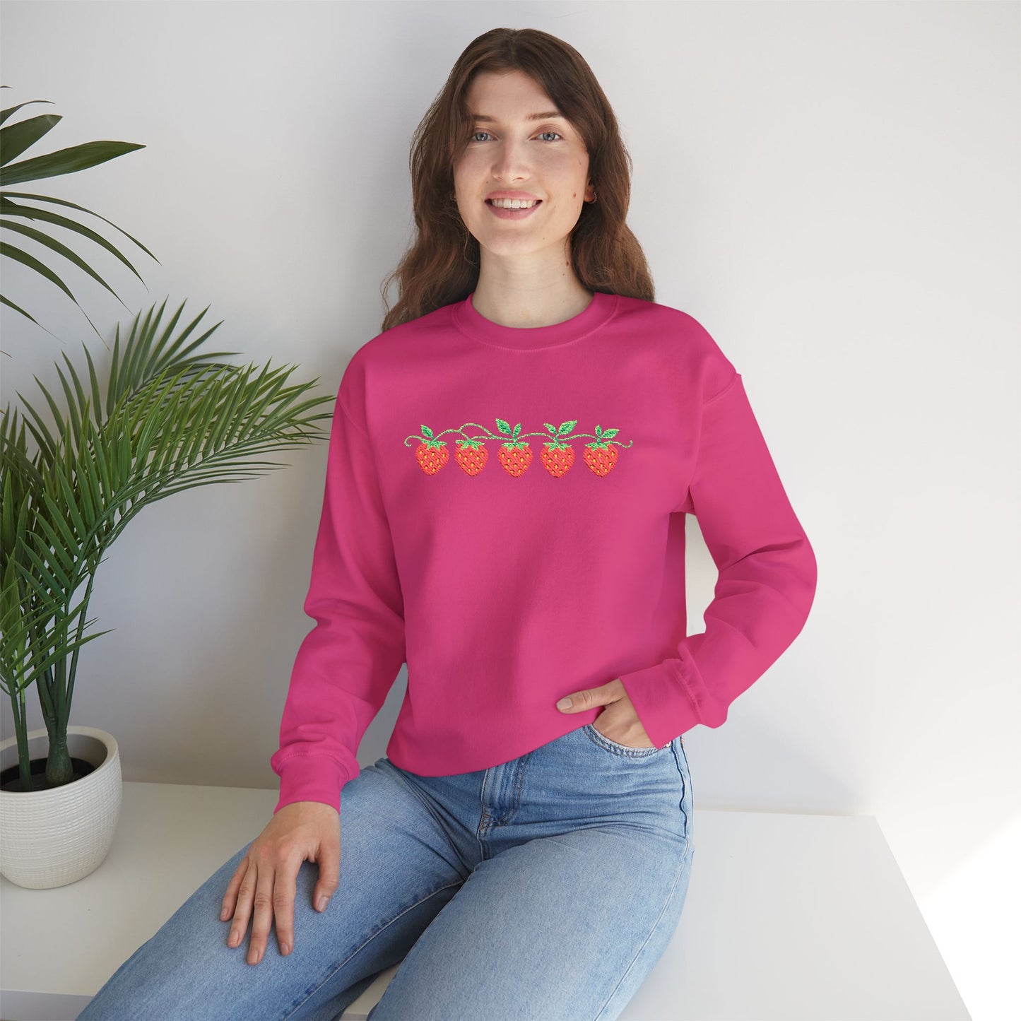Strawberry Row Embroidered Sweatshirt