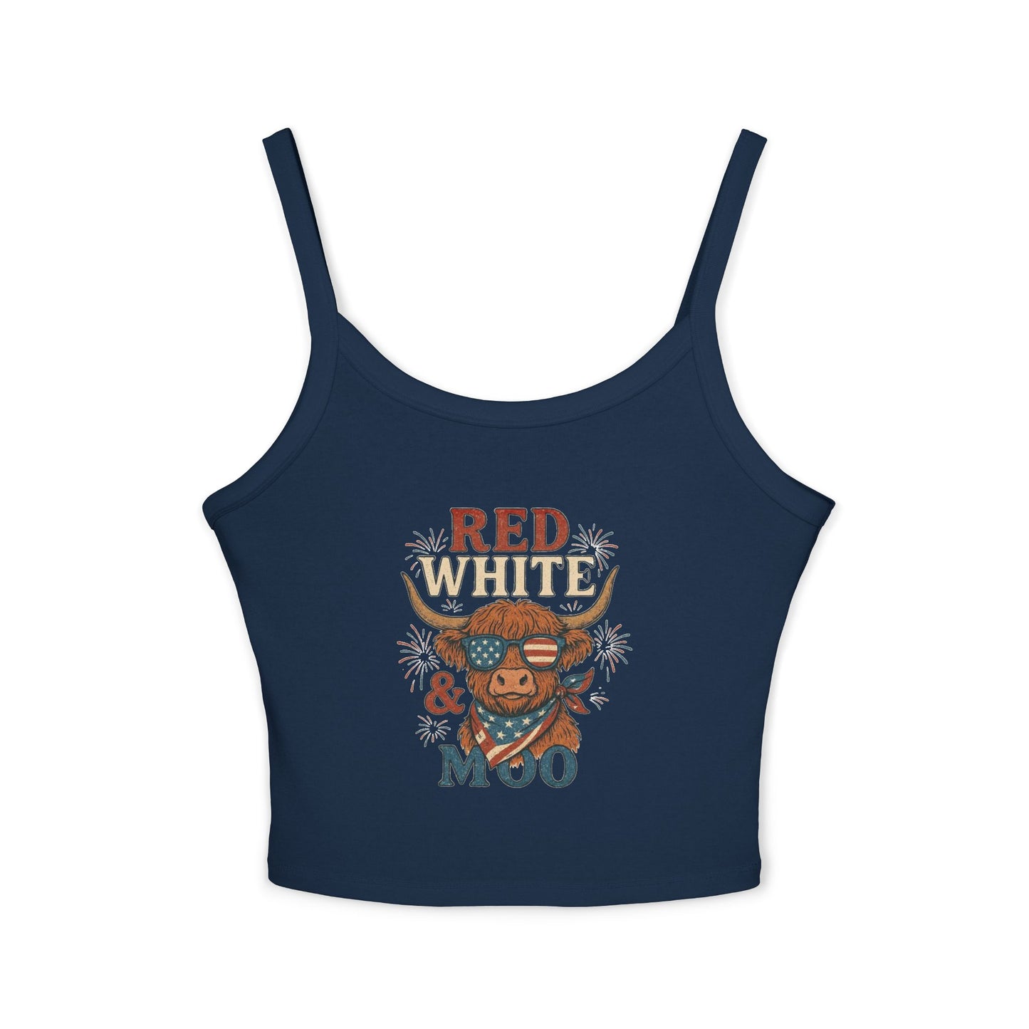 Red White & Moo Cow Crop Tank