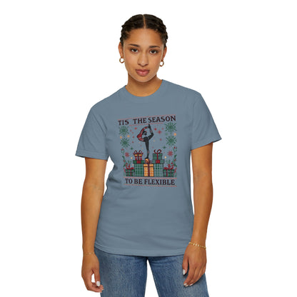 Tis The Season To Be Flexible T-shirt | Yoga Pose Christmas Design