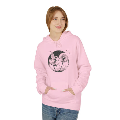 Grunge Fairy Blowing Dandelion Fleece Hoodie