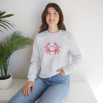 Crab Graphic Sweatshirt — Coastal Crab Crewneck for Beach Lovers