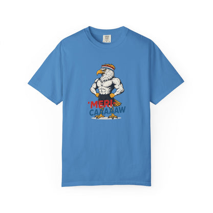 Patriotic Muscular Eagle "Meri Caaaaw" Graphic Tee