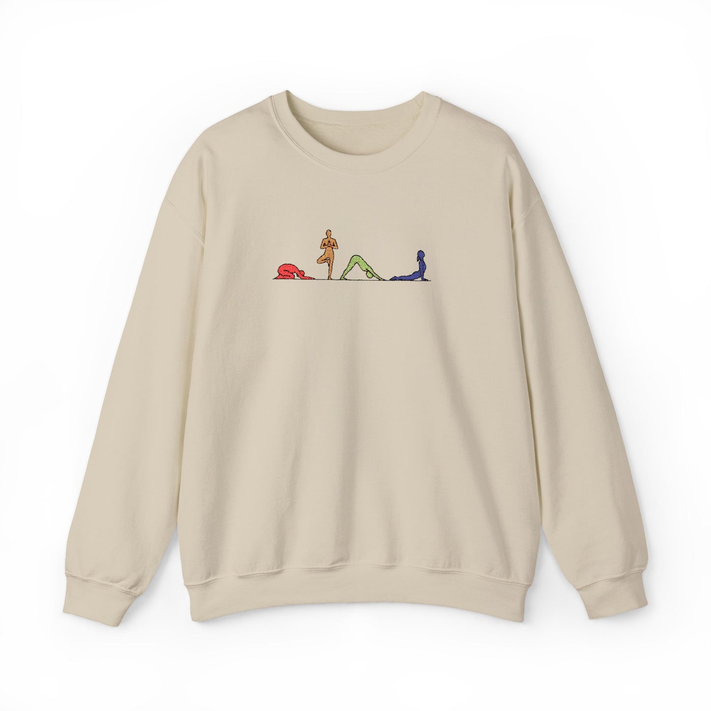 Rainbow Yoga Pose Embroidered Sweatshirt