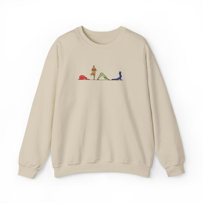 Rainbow Yoga Pose Embroidered Sweatshirt