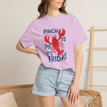 Friday Lobster T-Shirt — "Pinch Me It's Friday" Vintage Seafood Tee
