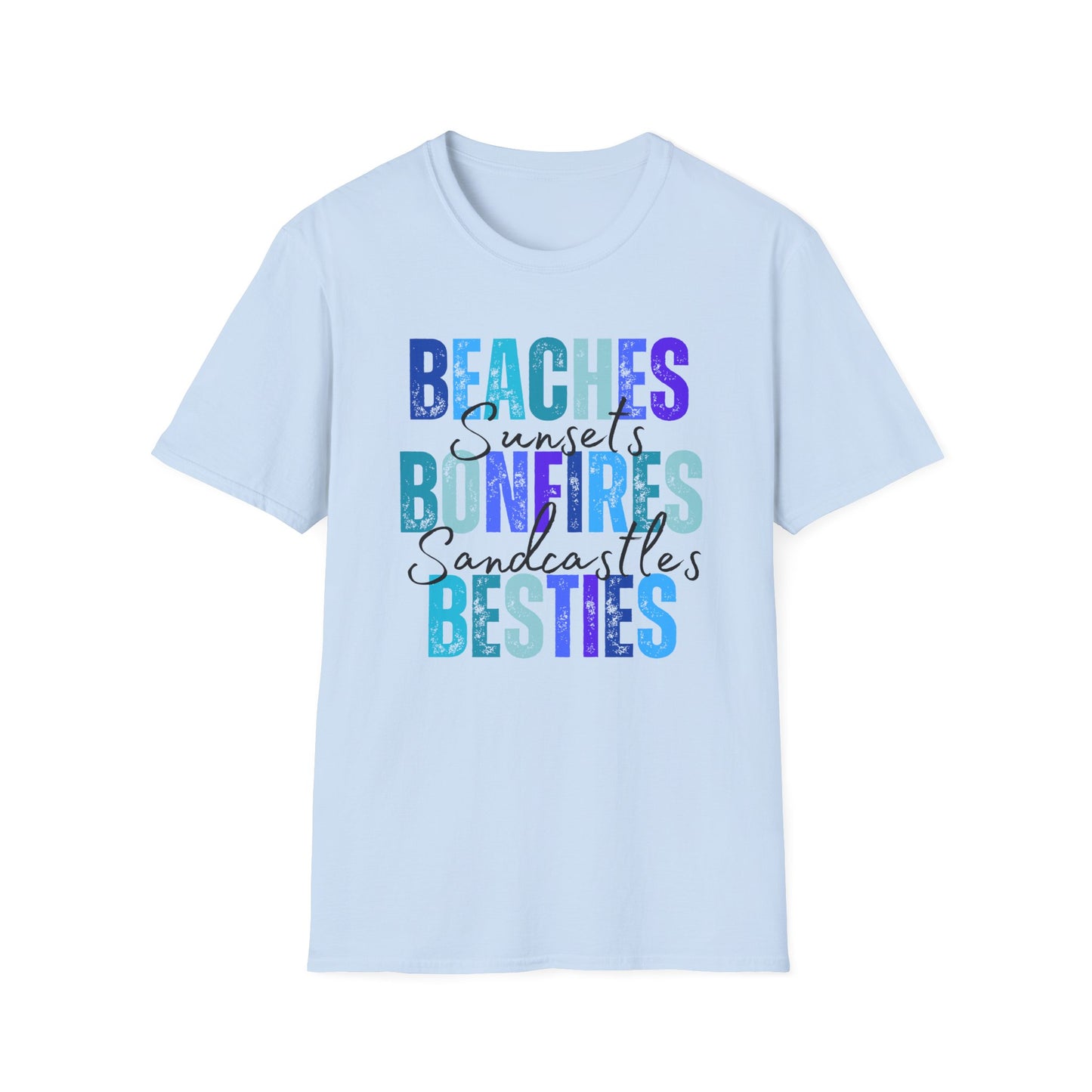 'Beaches, Bonfires, Besties, Sunsets, and Sandcastles' Tee