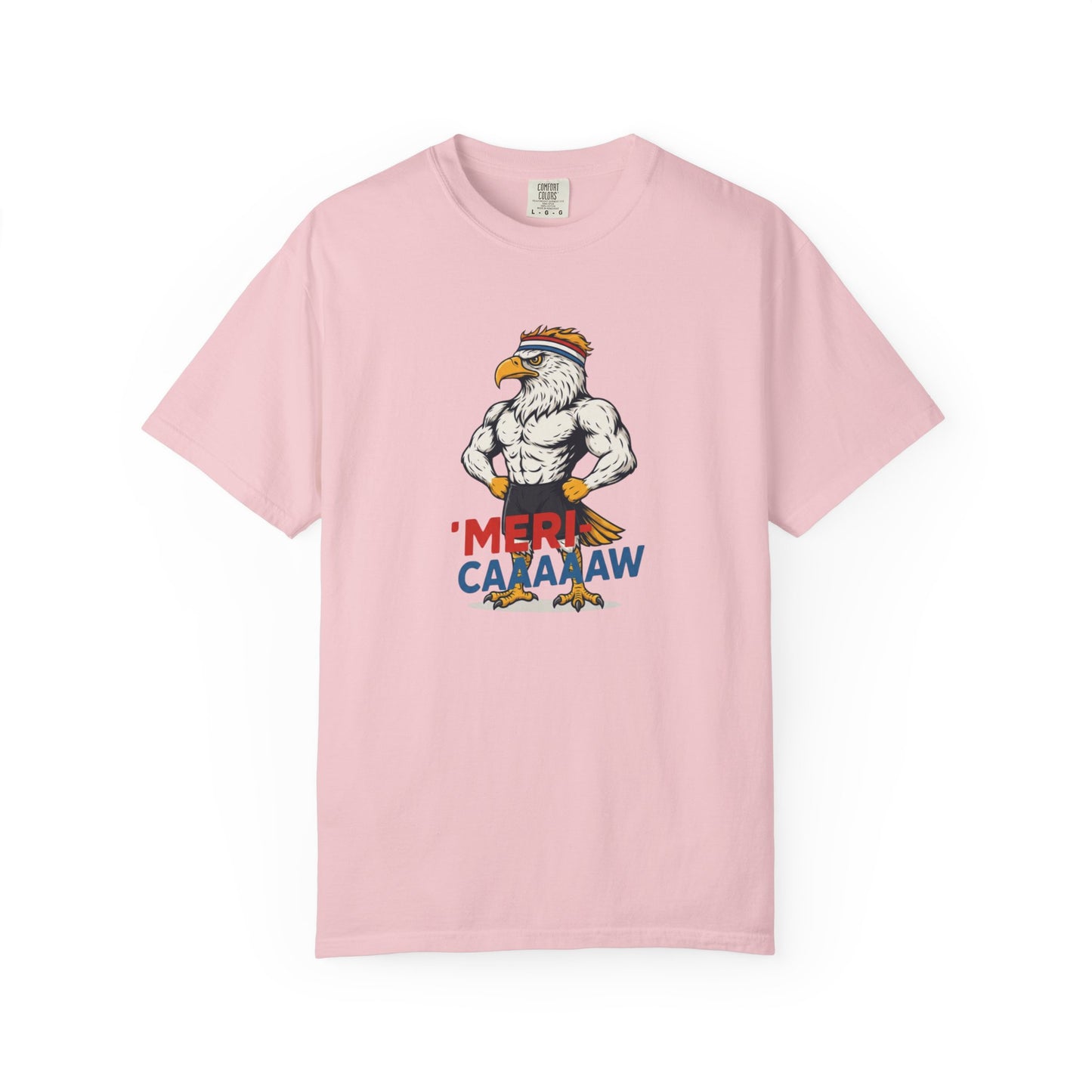 Patriotic Muscular Eagle "Meri Caaaaw" Graphic Tee